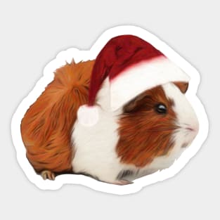 Guinea pig In Santa Hat Sticker